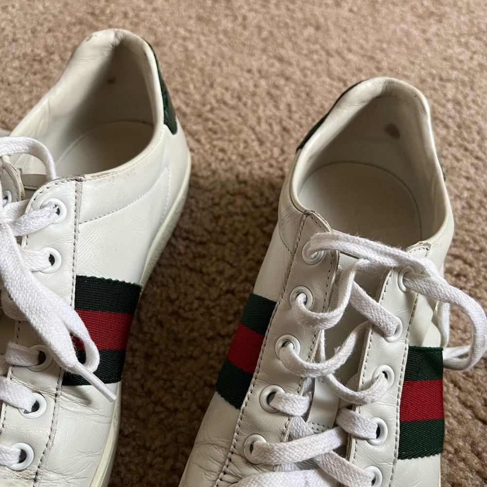 Gucci Ace Sneakers Size 39.5 | White Leather w/ Web Stripe - Picture 7 of 10